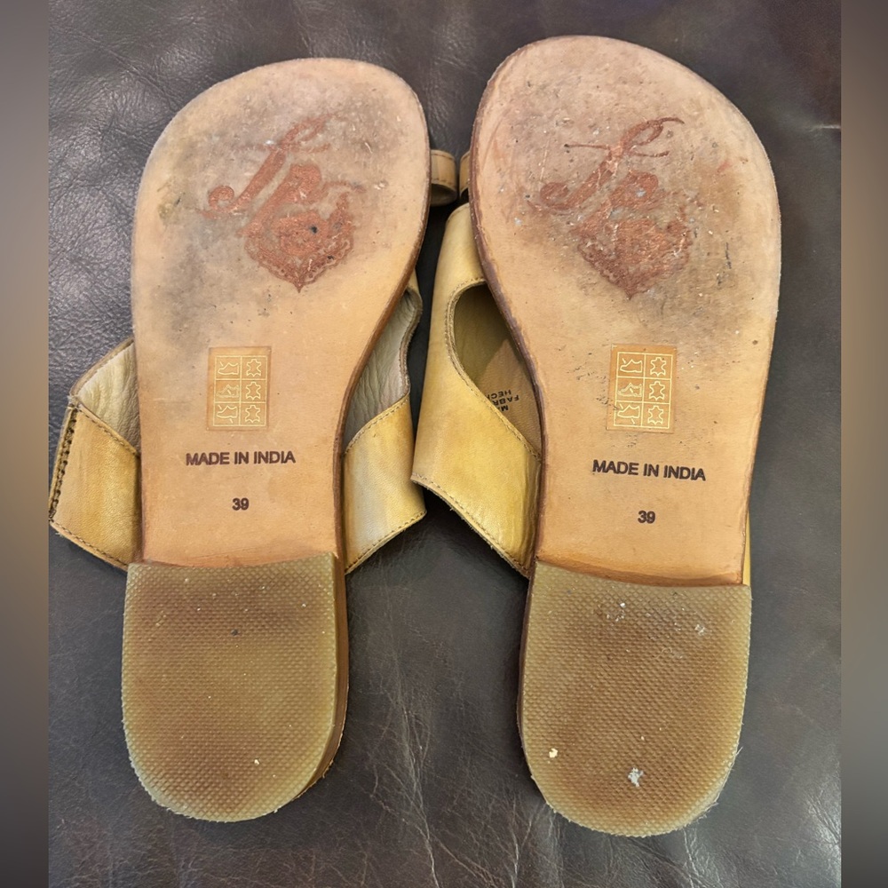 Free People Sant Antoni Brown Slide Leather Sandals - Picture 2 of 4